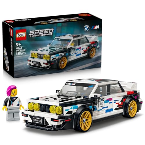 LEGO Speed Champions BMW M3 (E30) - Speelgoed Auto Bouwpakket voor Kinderen vanaf 9 Jaar - BMW Modelauto met Minifiguur - Kinderkamer Decoratie - Cadeau voor Jongens, Meisjes en Autoliefhebbers 77263