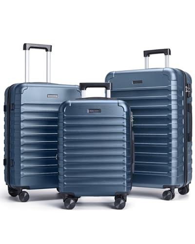 LIGHT FLIGHT Luggage Sets 3 Pcs Suitcase with Wheels,20"/24"/28",Royal Blue