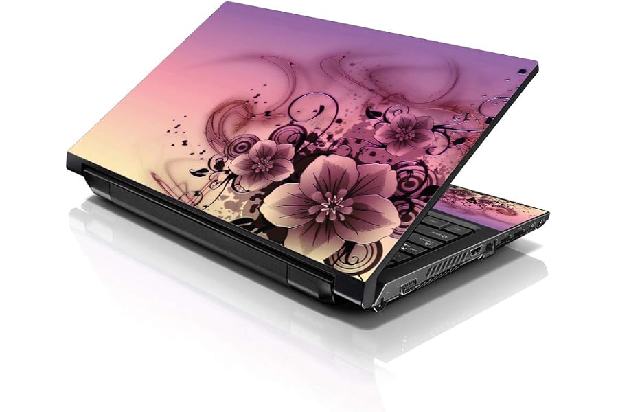 Laptop Skin Shop 15 15.6 inch Laptop Notebook Skin Sticker Cover Art Decal Fits 13.3" 14" 15.6" 16" HP Dell Lenovo Apple Asus Acer Compaq (Free 2 Wrist Pad Included) Pink Flower