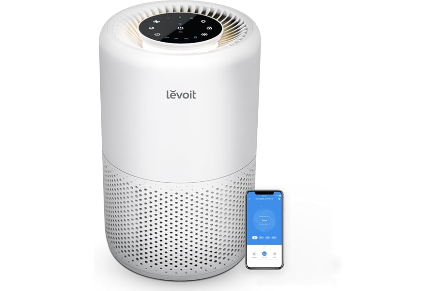 Levoit Air Purifier for Home Pets Bedroom Dorm Room, Smart & Voice Control | AHAM VERIFIDE, 3-in-1 Filter With HEPA Sleep Mod
