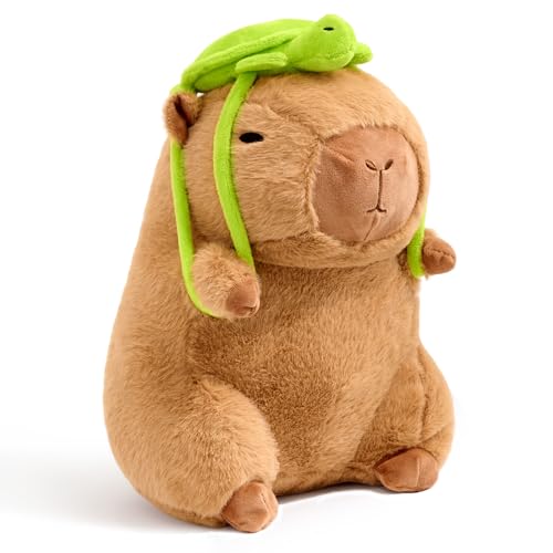 Loskv Cute Capibara Plush,with Turtle Backpack Gift for Kids Adults 9 inch