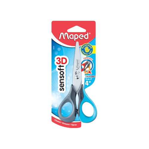 MAPED Ciseaux scolaires Sensoft 3D GAUCHER 130 mm coloris assorti
