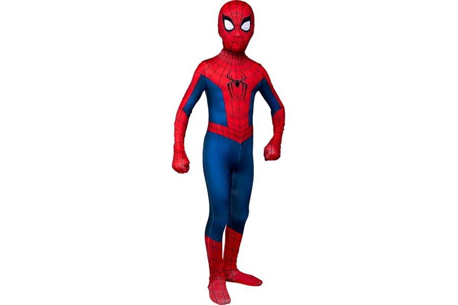 MARVEL Spider-Man Brand New Day Official Youth Zentai Halloween Costume-Deluxe Two-Way Stretch Spandex with Zippers Openings