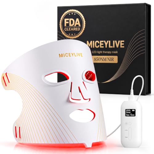 MICEYLIVE Red Light Therapy for Face, Blue Light Mask for Acne