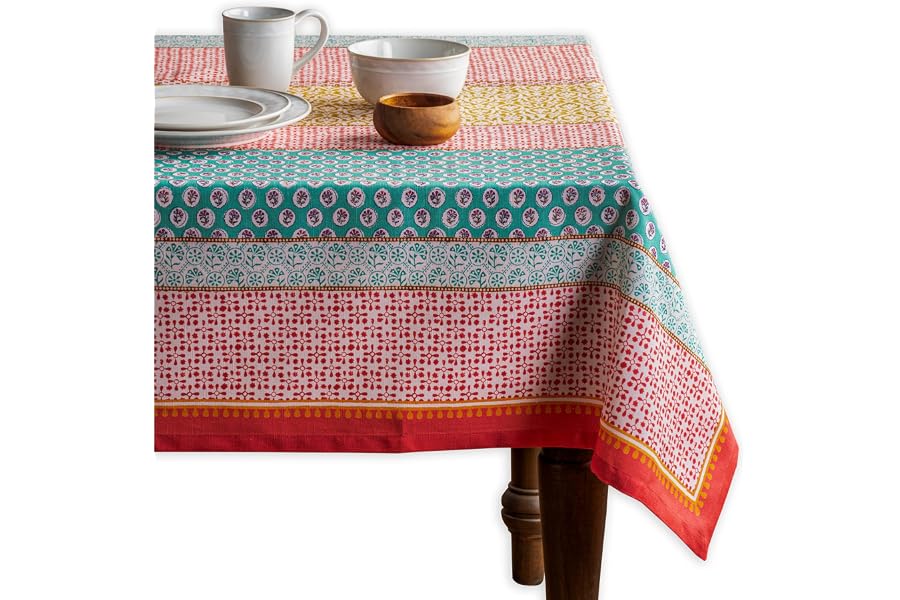 Maison d' Hermine Table Cloth Rectangle Table Reusable 100% Cotton 54"x72" | Decorative for Dining Kitchen Room Farmhouse Par