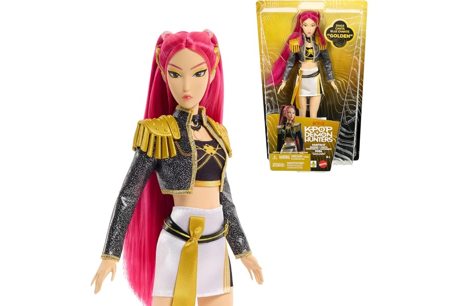 ​Mattel Kpop Demon Hunters HUNTR/X Mira “Golden” Singing Doll | Wearing Removable Signature Outfit, 5 Posable Joints, Inspired by the Movie
