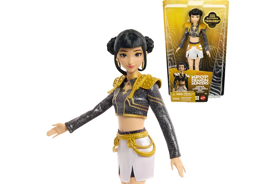 ​Mattel Kpop Demon Hunters HUNTR/X Zoey “Golden” Singing Doll | Wearing Removable Signature Outfit, 5 Posable Joints, Inspired by the Movie