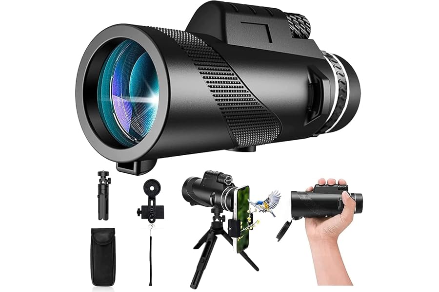 Monocular-Telescope 80x100 High Powered Monoculars High Definition for Adults High Powered with Smartphone Adapter Telescope Bird Watching Travel Camping Hiking