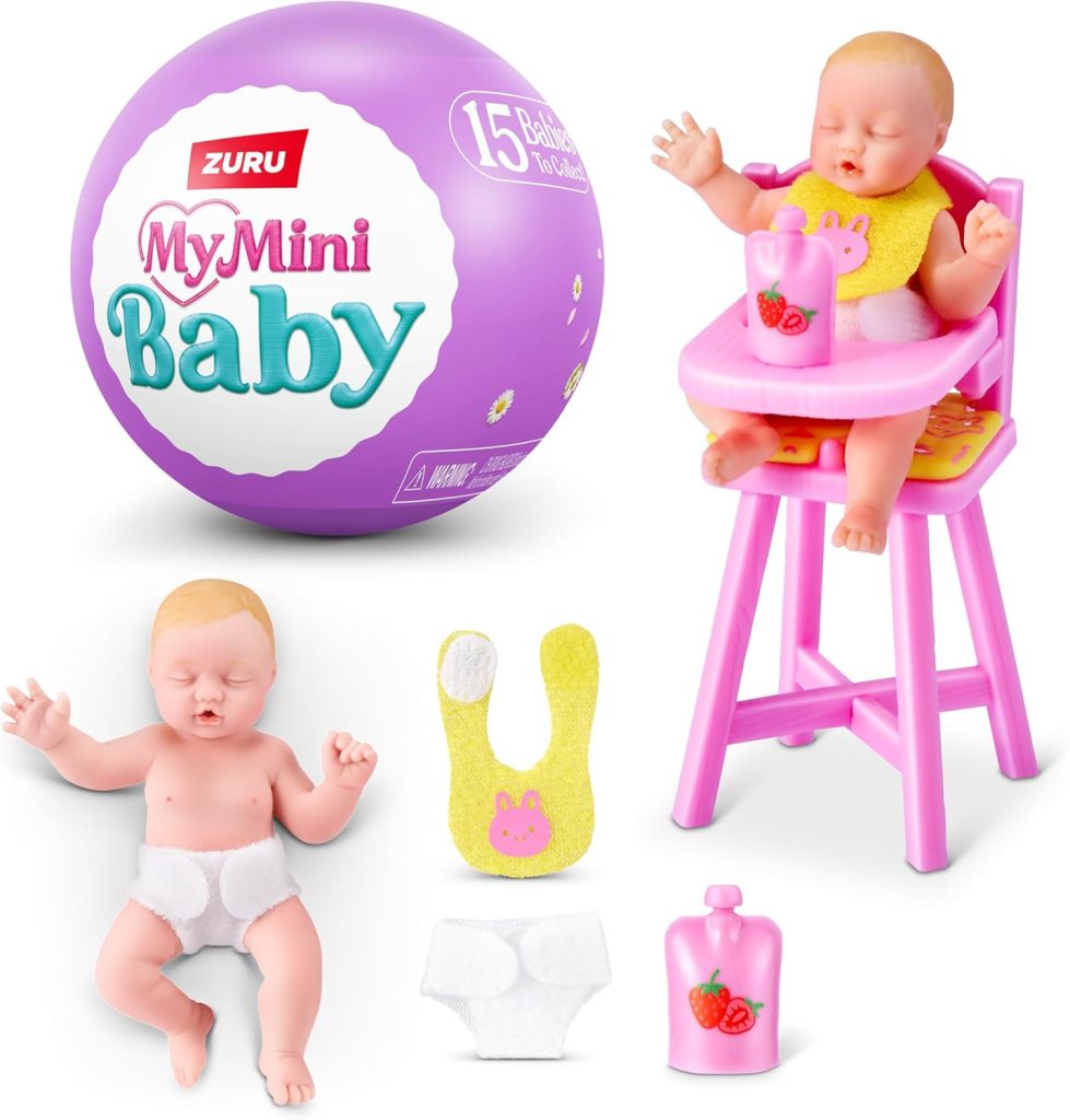 My Mini Baby Serie 2 de ZURU, cápsula misteriosa Coleccionable, Juguete para niñas, bebé Realista en Miniatura, Kit de Juego