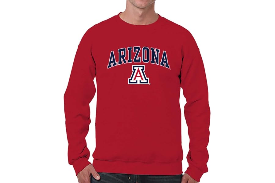 NCAA College Sweatshirt Fleece Crewneck Pullover for Men and Women | Officially licensed NCAA college gameday crewneck pullover - 9 oz fleece lined sweatshirt with arch and logo design
