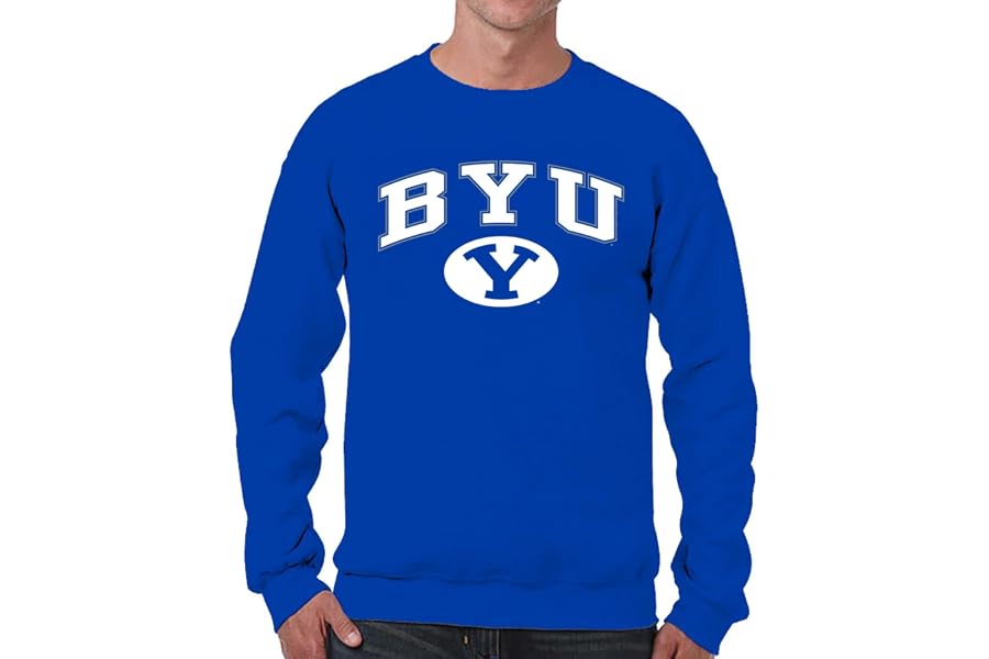 NCAA College Sweatshirt Fleece Crewneck Pullover for Men and Women | Officially licensed NCAA college gameday crewneck pullover - 9 oz fleece lined sweatshirt with arch and logo design