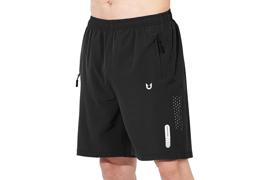 NORTHYARD Men's Athletic Running Shorts Gym Workout 7"/9"/5" Zipper Pockets | Quick Dry, Lightweight, Breathable, Unlined, Mo