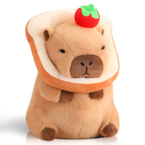 NXNYNZ Cute Capybara Plush Kawaii Soft Capybara Plush Doll Pillow with Bread