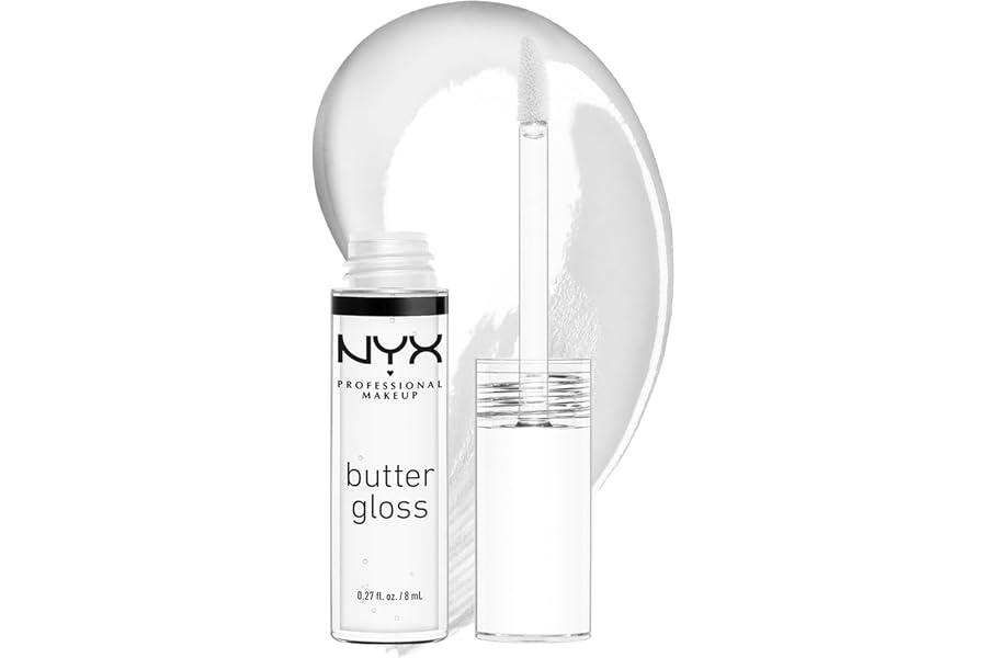 NYX PROFESSIONAL MAKEUP Butter Gloss, Non-Sticky Lip Gloss - Sugar Glass ,Clear