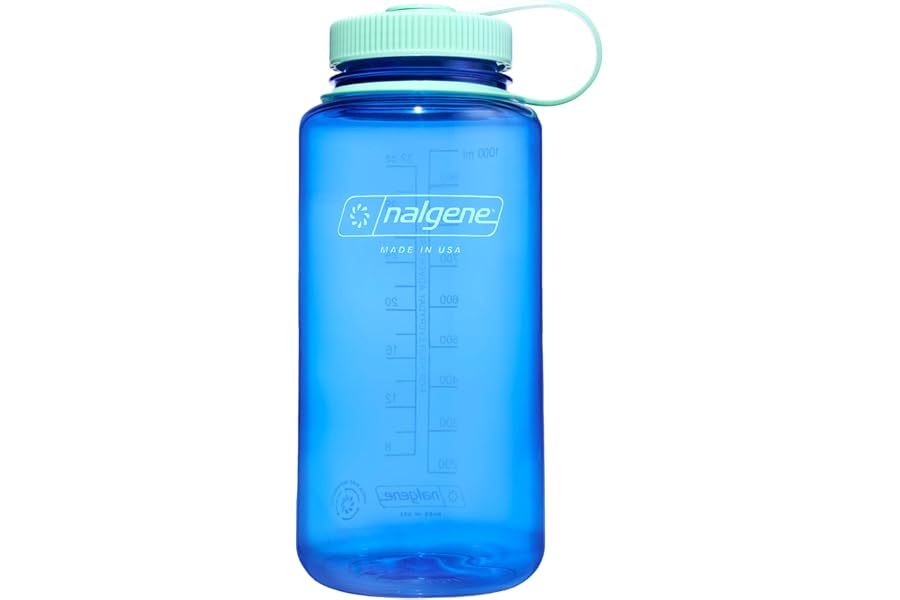 Nalgene 32 oz Wide Mouth Water Bottle, Cornflower Blue | BPA-Free, Durable & Lightweight, Leak Proof, Dishwasher Safe, Large Reusable Plastic Bottle for Hiking, Gym, Work & Travel