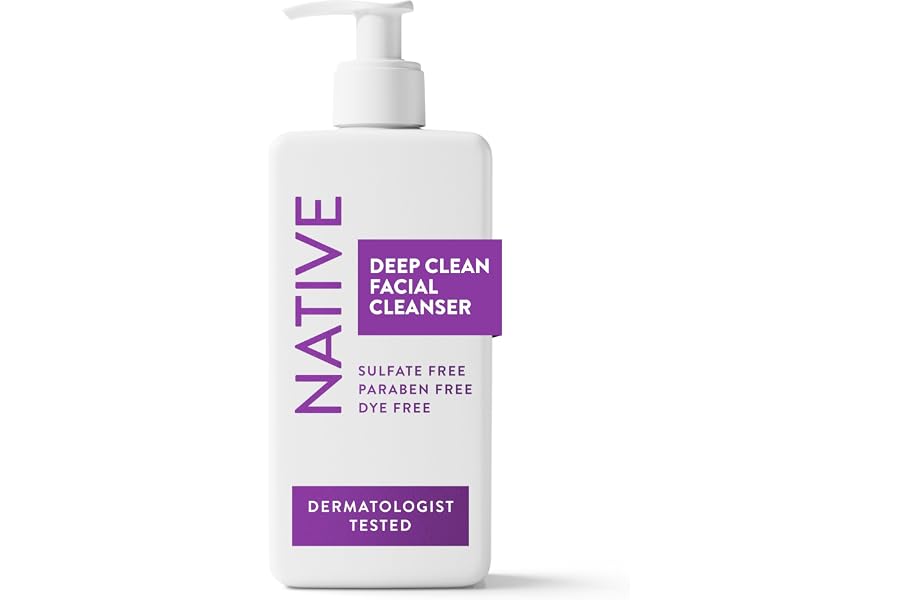 Native Deep Cleansing Facial Cleanser, for Oily to Combination Skin, Sulfate Free, with Salicylic Acid and Eucalyptus, Dermatologist Tested, 12.5 FL Oz