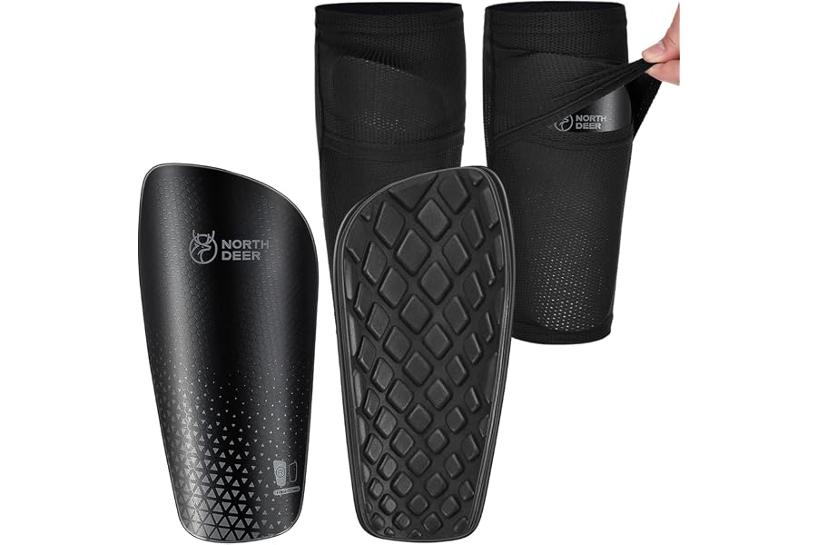 Northdeer Soccer Shin Guards for Kids Adults | Sleeves with Optimized Insert Pocket Protective Soccer for Boys Girls Men