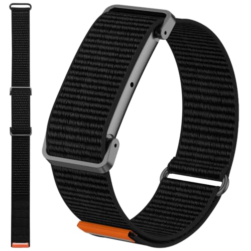 Nylon Sport Band Compatible with Google Fitbit Air, Adjustable Fitbit Air Replacement Strap, Breathable Soft Active Wristband for Women Men (Black)