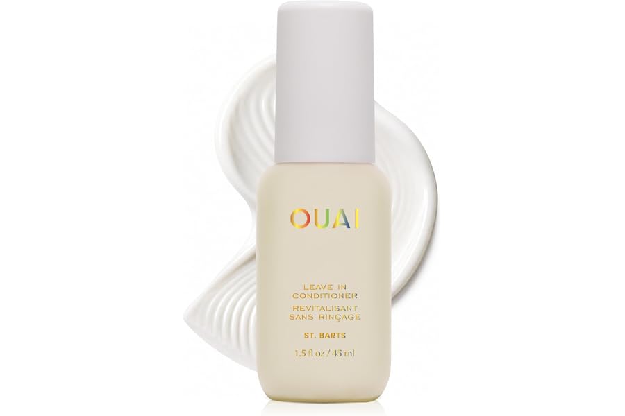 OUAI Multitasking Leave In Conditioner - St. Barts Scent - Travel Size | Heat Protectant Spray up to 450°F, Lightweight, Hydr