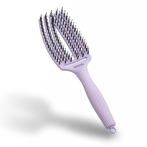Olivia Garden Fingerbrush Care Iconic - Medium - Lavender - Ontwarrende Borstel met Varkenshaar & Nylon voor Gezond en Glanzend Haar