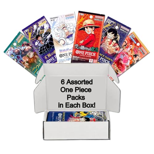 One Piece Cards Collection Starter Box │ 6 Sealed Booster Packs (Japanese) │ Assorted Sets – No Duplicate Packs │ 22 Releases & Growing │ 1 in 20 Boxes Contains a Graded Card │ by Slabs of Heat
