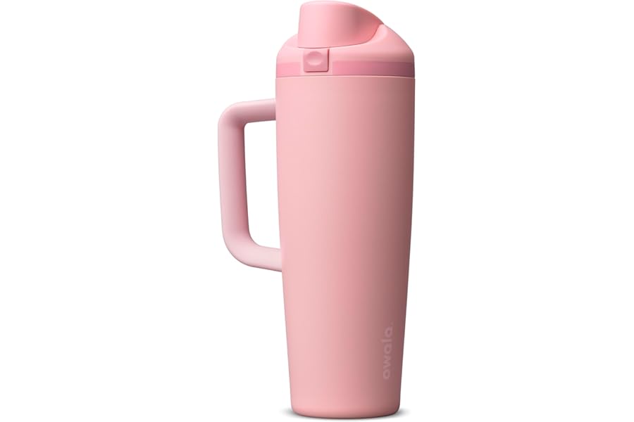 Owala FreeSip Tumbler Stainless Steel Water Bottle 30 oz Rose Quartz | Triple-Layer Insulation | Leak-Proof Lid with Push-Button | Double Threaded Lid for Left and Right Handed Drinking