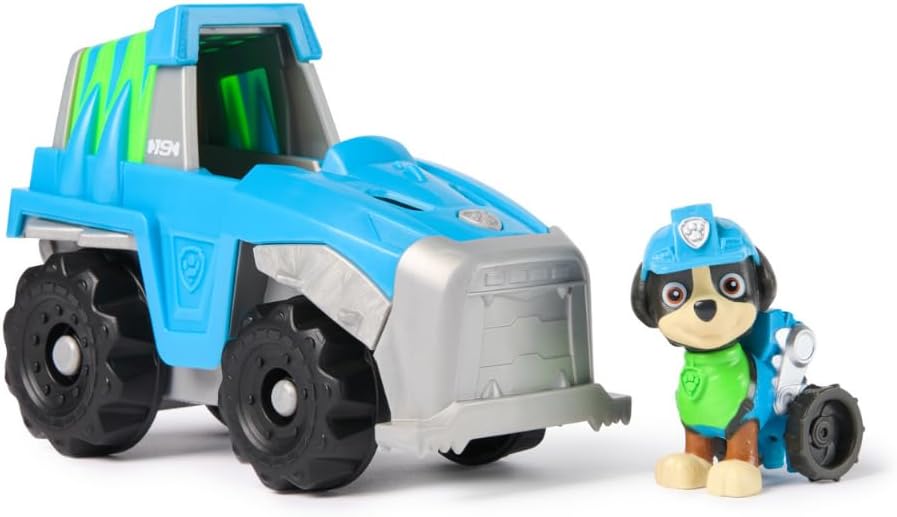Paw Patrol - Pat Patrouille - Véhicule 15 Cm Et Figurine Rex | Voiture Figurine À Collectionner - Jouet Fabriqué Avec Plastique Recyclé - Voiture Enfant - Pat Patrouille Jouet - Dès 3 Ans