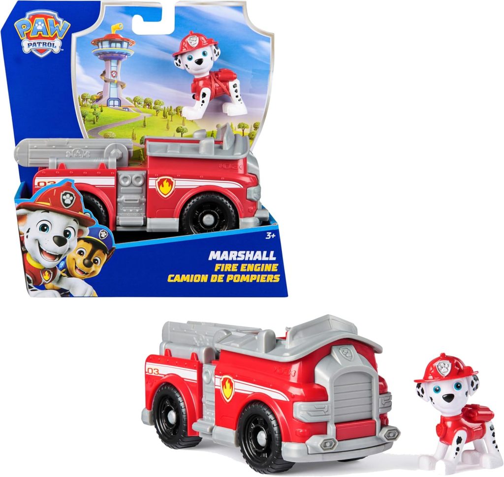 Paw Patrol Patrulla Canina Camión Bomberos y Marshall Juguetes niños +3 | Camión de bomberos Marshall de 15 cm con figura de Marshall para recrear aventuras de Patrulla Canina. +3 años.