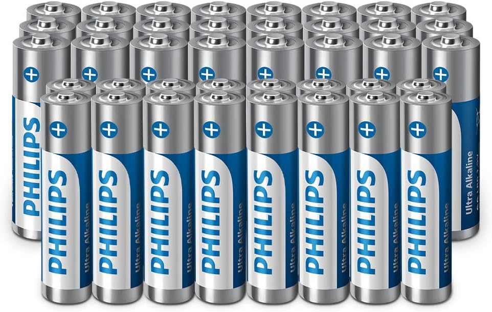 Philips Ultra Alkaline AA/AAA, versátil Lote de baterías para Cualquier Dispositivo, Paquete de 40