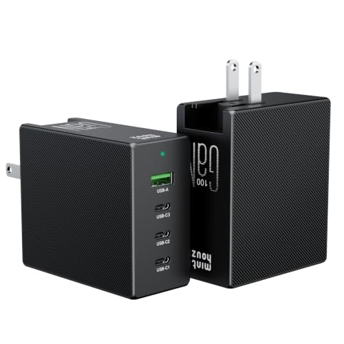 Phone Charger, 100W 4-Port Fast Compact Foldable USB C Charger Block