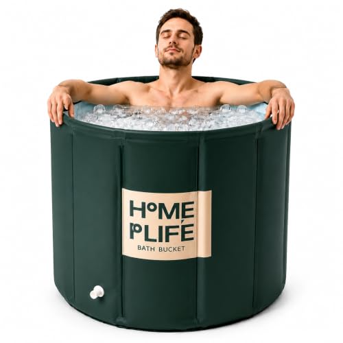 Portable Bath Tub for Adults - Large 88 Gal Foldable Soaking Bathtub for Hot SPA and Ice Bath, Ideal for Fast Muscle Recovery, Cold Water Therapy - No Installation (Ice/Hot Universal)