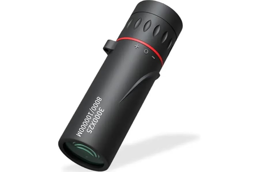 Portable Binoculars, 3000x25 Long-Focus HD Professional Monocular for Adults, Suitable for Outdoor Camping and Hunting (Black)