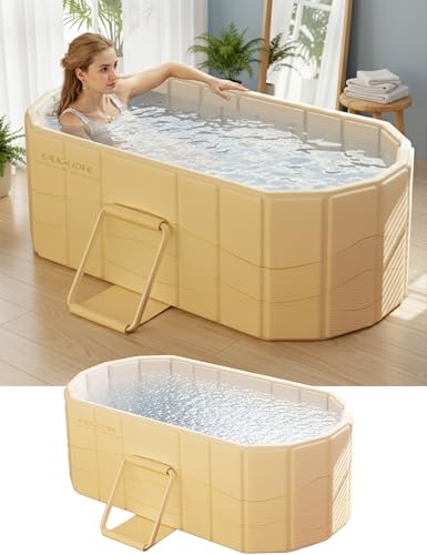 Portable Foldable Bathtub for Adults,47"Lx22"Wx20"H,White
