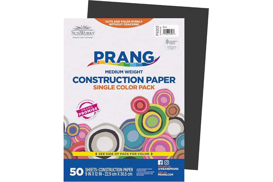 Prang Construction Paper, Stack, One Color, Standard Weight | Formerly SunWorks, P6303