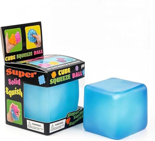 Premium Big Block Cube ,Ice Cube Squishies Toys,Durable, Slow-Rebound fingertip Exquisite Spherical ice Cube with boxGift-Ready (Blue)