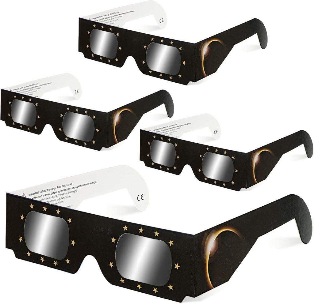 QIWEI Gafas Eclipse Solar Homologadas ISO 12312-2 Cartón Pack 25