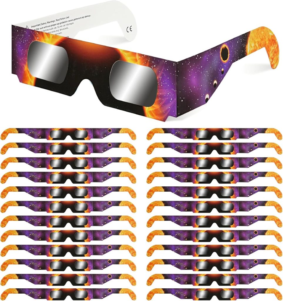 QIWEI Gafas Eclipse Solar Homologadas ISO 12312-2 Cartón Pack 4/10/25/50