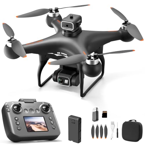 RC Hobby Drone with Screen Display Remote Control, 1080P Dual Camera, Speed Adjustment, Altitude Hold, One-Key Takeoff, 3D Flips, 2 Batteries, Hovering, Brushless Motor, APP Control, Plane Copter, LED Lights, Adult Beginners FPV Quadcopter Airplane Helicopter