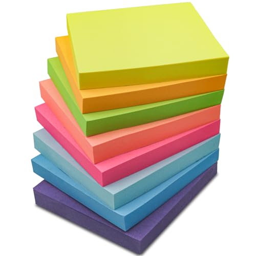 REALZEVA Sticky Notes 3x3, Bulk Self-Stick Note Pads, 8 Pack_100 Sheet/Pad