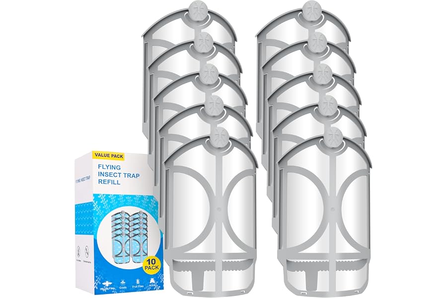Raindot 10-Pack Flying Insect Trap Refill Cartridges | Insect Replacement Kit for M364 M364A and Max Fully Compatible Size