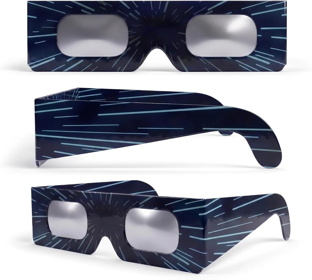 SAFE ECLIPSE Pack 2/6/12/50, Gafas para eclipse solar, montura 45 mm, se usan sobre la mayoría de gafas de vista, probadas EN ISO 12312-2:2015, marcado CE para observación solar segura – Hyper Drive