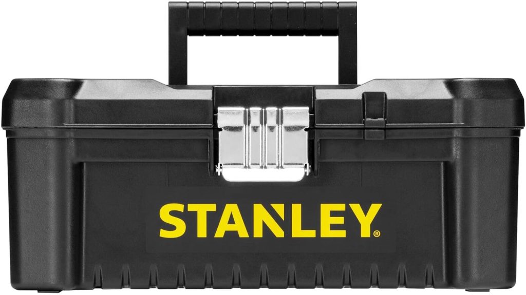 STANLEY Caja de Herramientas Essential, Dimensiones: 32 x 18,8 x 13,2 cm, Cierres Metálicos, Asa Ergonómica, Organizadores en Tapa, Bandeja Extraíble - STST1-75515