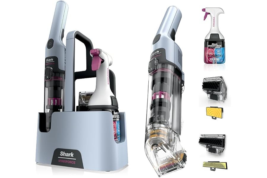 Shark StainForce Cordless Stain, Odor & Urine Remover, 2 Tools, Caddy HX102 | For Carpets, Area Rugs, Upholstery, Cars & Outd