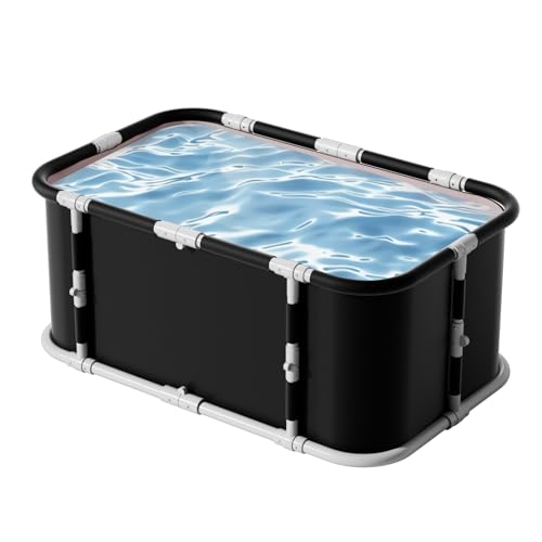 Simcat 45" Large Portable Foldable Bathtub With Metal Frame For Adults