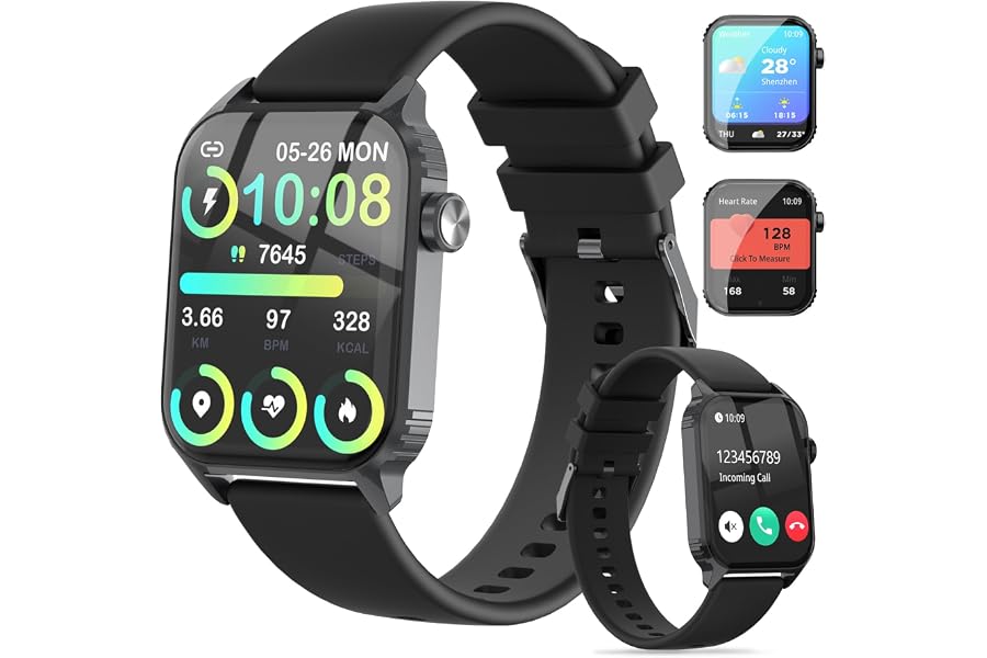 Smart Watch for Men, 120 Sports Modes Smartwatch with 1.83" HD, Alexa Built-in, Heart Rate/Sleep Monitor, IP67 Waterproof, Bl
