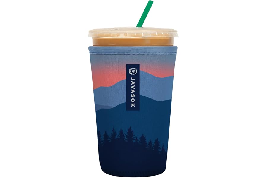Sok It JavaSok Iced Coffee & Cold Soda Insulated Neoprene Cup Sleeve (Blue Ridge, Medium: 22-28oz)