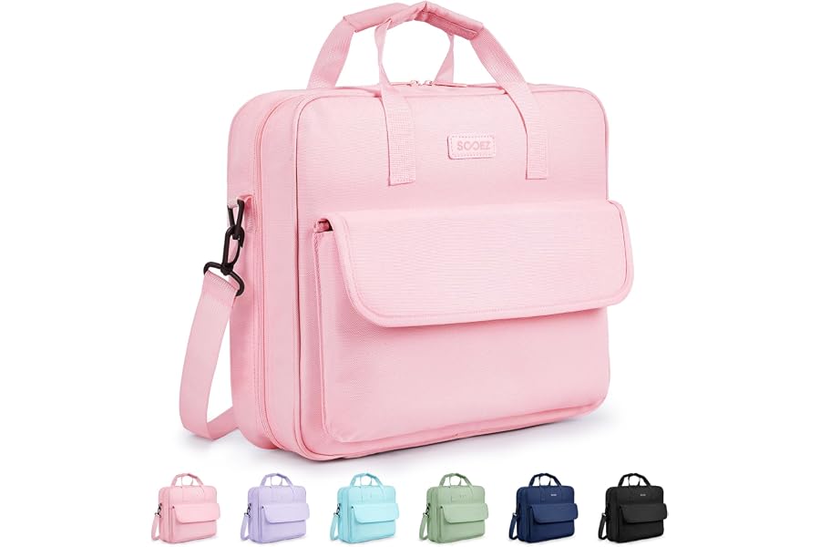 Sooez Zipper Binder Bag, 3 Inch 3 Ring Binder with D-Ring, Holds 900 Sheets | Cute School Binder with Shoulder Strap & Handle