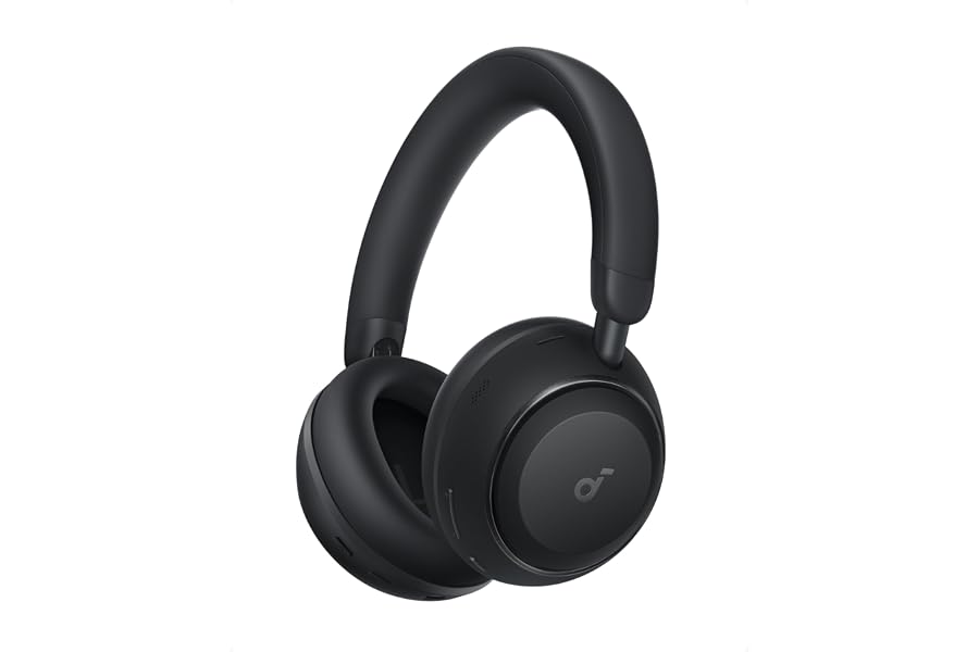 Soundcore Anker Space 2 Bluetooth 6.1 Over-Ear Headphones, Travel-Ready | Active Noise Cancelling, 50H Playtime, LDAC Hi-Res, Dual Connection, Clear Calls, Nap Mode, Wearing Detection, Fast Charging