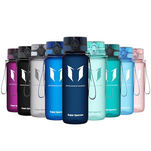 Sparrow Gourde Sport 750ml - sans BPA - Tritan Plastique Bouteille d'eau | Étanche, Gourdes eau, Légère, Lavable au lave-vaisselle, Flip Top 1-Clic, Ergonomique, École, Fitness, Gym, Running, Travail