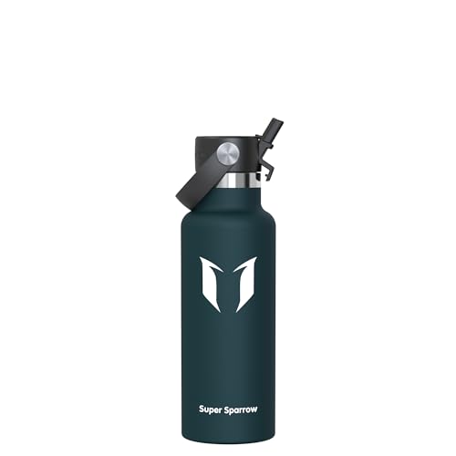 Sparrow RVS Waterfles Kind 500ml FlipFlow Thermo Drinkfles met Rietje | Sportwaterfles, Metaal Fles, Lekvrij, Vaatwasserbestendig, BPA-vrij, Koud, Warm, Herbruikbaar, School, Sport, Dagelijks